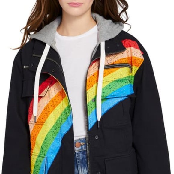 Alice + Olivia | Astor Embroidered Hooded Parka - Picture 2 of 13